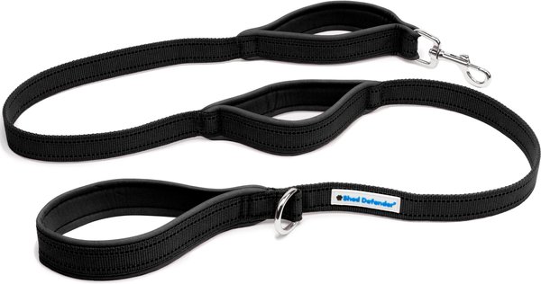 Shed Defender Three Padded Handle Nylon Reflective Dog Leash, 5-ft, Black slide 1 of 3