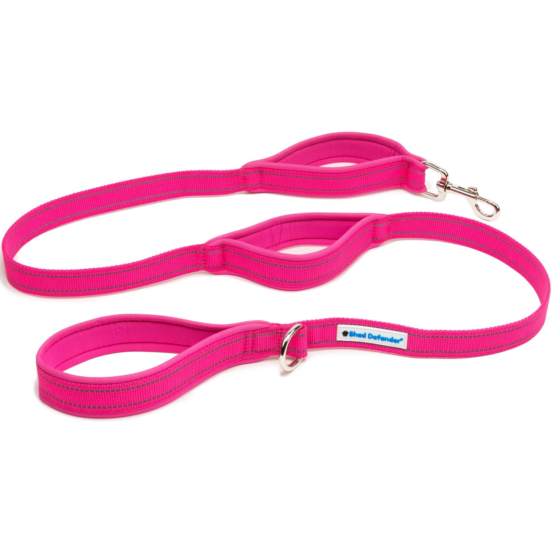 Shed Defender Three Padded Handle Nylon Reflective Dog Leash, 5-ft