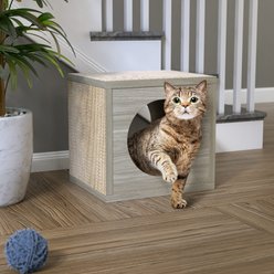 Way Basics 12.6-in Katsquare Cube Scratching Post, Aspen Grey