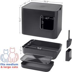 Way Basics Meowy Studio Loo Litter Box Enclosure, Carbon Grey slide 2 of 4