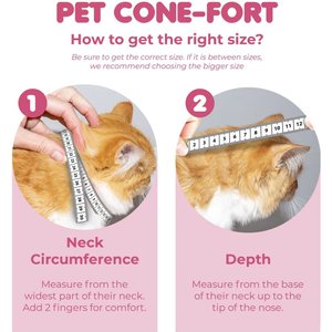 SunGrow Post-Surgery Soft Cone Dog & Cat Recovery Collar, Pink, Small