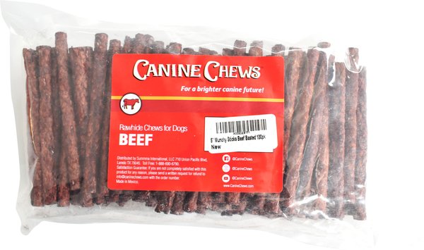 Canine Chews 5-inch Rawhide Munchy Beef Flavor Dental Dog Chews, 100 count slide 1 of 5