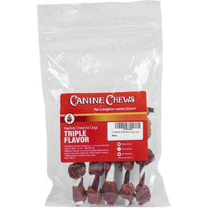 Canine Chews 5-inch Kabobs Rawhide Twist Triple Chicken Flavor Dental Dog Chews, 6 count