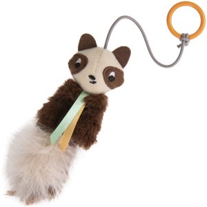 Petlinks HappyNip Sneaky Swinger Bouncy Dangle Plush Raccoon Cat Toy, Brown, Medium