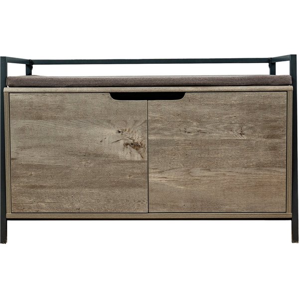 WHISKER Litter Box Bench Cat Furniture, Gray, Large