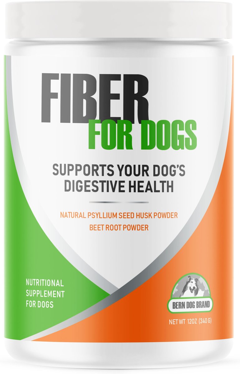 BERN DOG BRAND Fiber for Dogs Digestive, Diarrhea, Constipation & Anal Gland Dog Supplement, 12