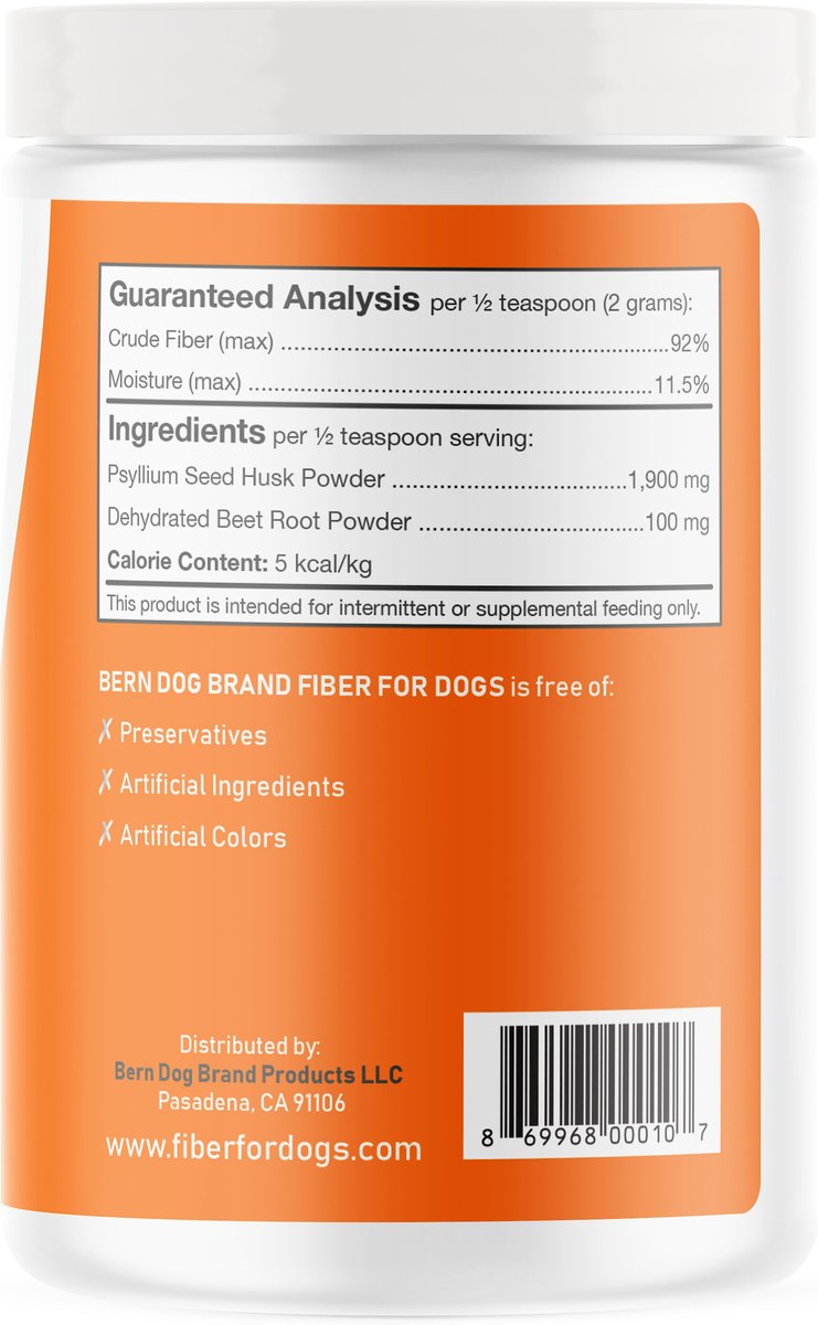 BERN DOG BRAND Fiber for Dogs Digestive, Diarrhea, Constipation & Anal Gland Dog Supplement, 12