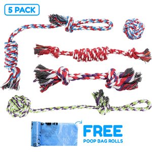 Pacific Pups Rescue Rope Dog Toy Variety Pack, 5 count