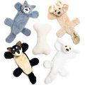 Pacific Pups Rescue Plush Squeaky & Bone Dog Toy Variety Pack, 5 count