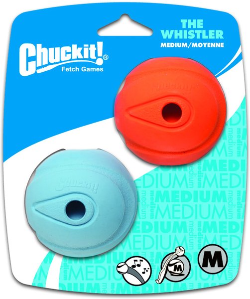 Chuckit! The Whistler Ball Dog Toy, Color Varies, Medium, 2 pack slide 1 of 9