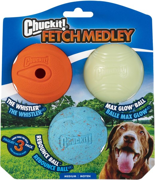 Chuckit! Fetch Ball Medley Triple Pack Dog Toy, Medium slide 1 of 10