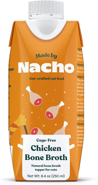 Made by Nacho Cage-Free Chicken Bone Broth Wet Cat Food Topper, 8.4-oz tetra, case of 12 slide 1 of 8