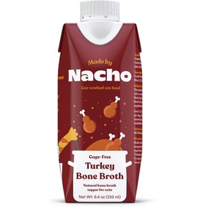 Made by Nacho Cage-Free Turkey Bone Broth Wet Cat Food Topper, 8.4-oz tetra, case of 12