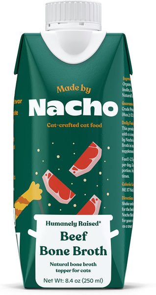 Made by Nacho Humanely-Raised Beef Bone Broth Wet Cat Food Topper, 8.4-oz tetra, case of 12 slide 1 of 8