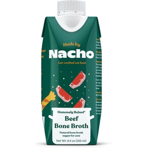 Made by Nacho Humanely-Raised Beef Bone Broth Wet Cat Food Topper, 8.4-oz tetra, case of 12