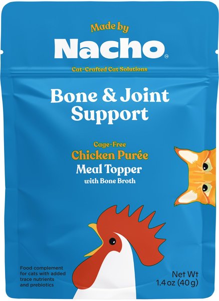 Made by Nacho Bone & Joint Support Cage-Free Chicken Puree with Bone Broth Wet Cat Food Topper, 1.4-oz pouch, case of 18 slide 1 of 6