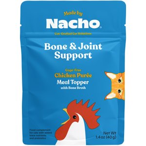 Made by Nacho Bone & Joint Support Cage-Free Chicken Puree with Bone Broth Wet Cat Food Topper, 1.4-oz pouch, case of 18