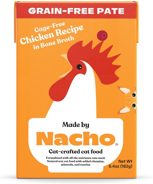 Made by Nacho Cage-Free Chicken Recipe in Bone Broth Pate Wet Cat Food, 6.4-oz tetra, case of 12 slide 1 of 5