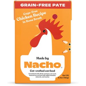 Made by Nacho Cage-Free Chicken Recipe in Bone Broth Pate Wet Cat Food, 6.4-oz tetra, case of 12