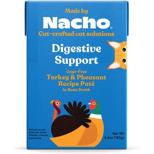 Made by Nacho Digestive Support Cage-Free Turkey & Pheasant Recipe in Bone Broth Pate Wet Cat Food, 6.4-oz tetra, case of 12