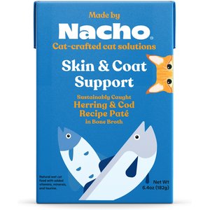 Made by Nacho Skin & Coat Support Sustainably-Caught Herring & Cod Recipe in Bone Broth Pate Wet Cat Food, 6.4-oz tetra, case of 12