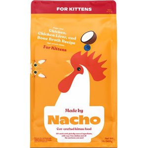 Made By Nacho Cage-Free Chicken, Chicken Liver & Bone Broth Recipe Kittens Dry Cat Food, 2-lb bag
