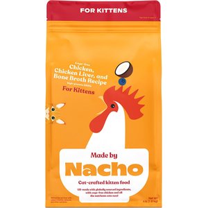 Made By Nacho Cage-Free Chicken, Chicken Liver & Bone Broth Recipe Kittens Dry Cat Food, 4-lb bag