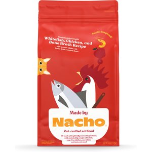 Made By Nacho Sustainably Caught Whitefish, Chicken & Bone Broth Recipe With Freeze-Dried Pork Livers Dry Cat Food, 10-lb bag