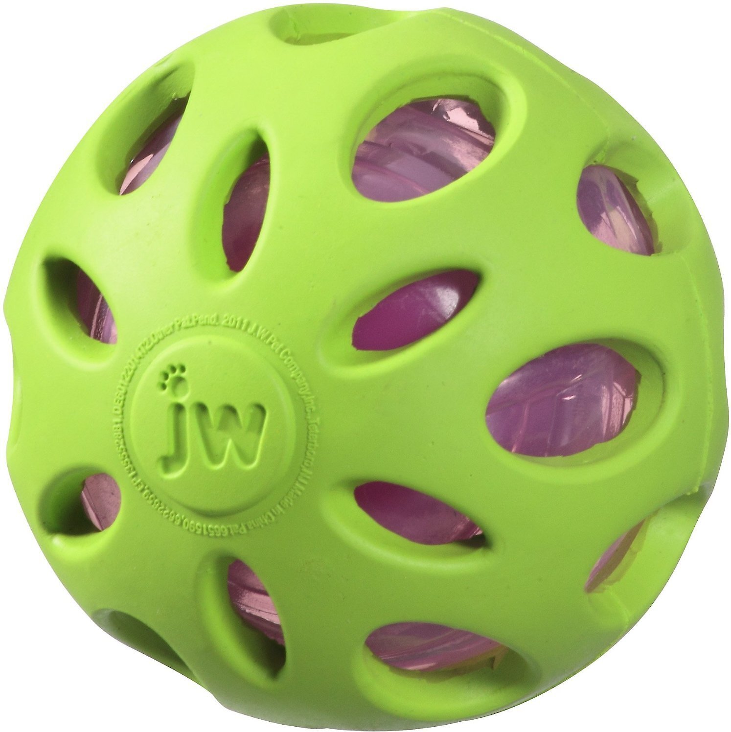JW Pet Crackle Heads Ball Dog Toy, Color Varies