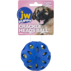 JW Pet Crackle Heads Ball Dog Toy, Color Varies, Small