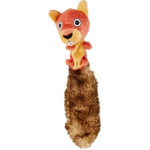 JW Pet Crackle Heads Skippy the Squirrel Dog Toy, Medium