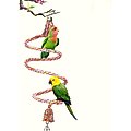 SunGrow Parakeet & Budgies Hanging Rope Bird Toy & Perch Stand for Cages, 59-in
