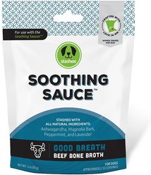 Stashios Soothing Sauce Beef Flavor Good Breath Powder Supplement for Dogs & Cats, 3-oz bag