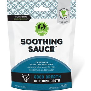 Stashios Soothing Sauce Chicken Flavor Good Breath Powder Supplement for Dogs & Cats, 3-oz bag