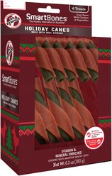 SmartBones Holiday Canes Rawhide-Free Chicken Flavor Chewy Dog Treats, 6 count