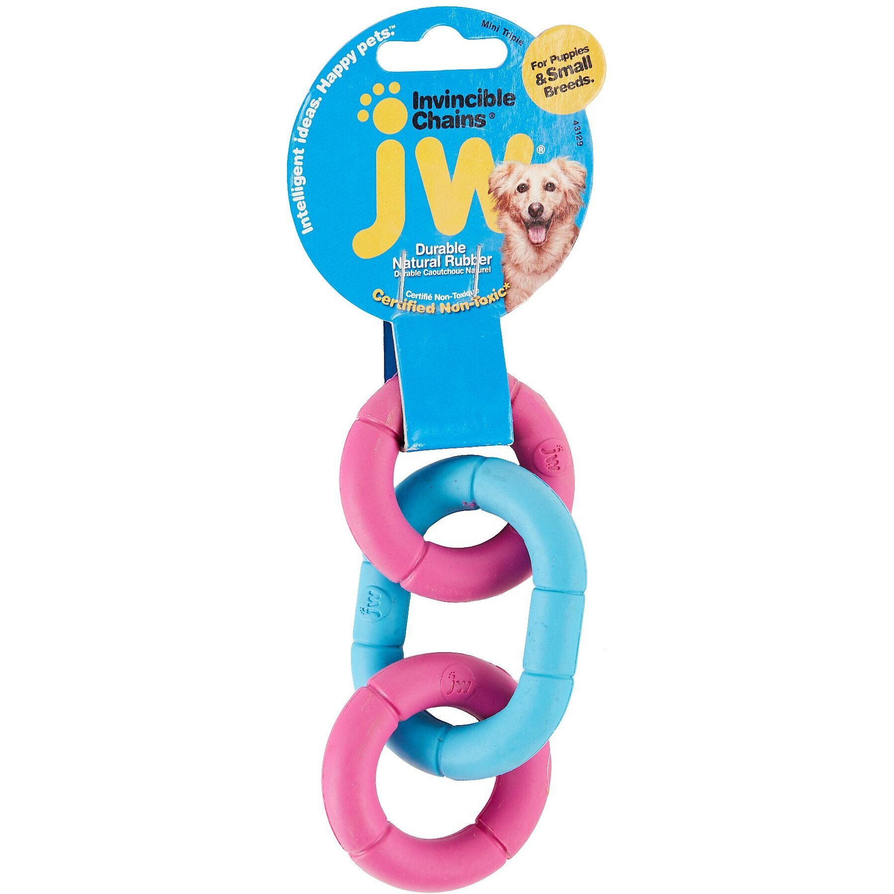 JW PET Invincible Chains Triple Dog Toy, Color Varies, XSmall