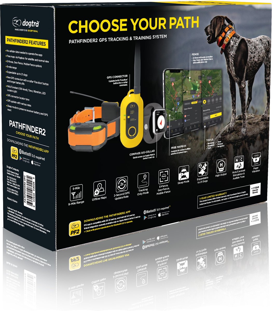 DOGTRA Pathfinder2 GPS & Dog Training Collar System, Black