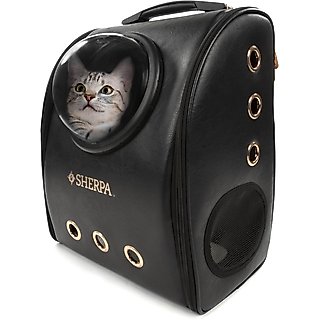 Sherpa Airline Approved Bubble View Window Cat Travel Backpack, Black, Small slide 1 of 6