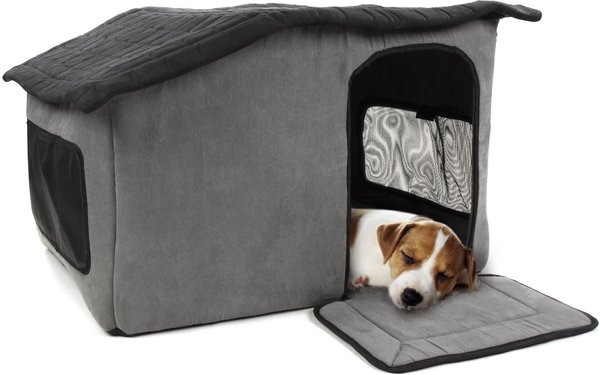 Sherpa Portable Soft Sided Foldable Cat & Dog Indoor Shelter, Gray, Medium slide 1 of 5