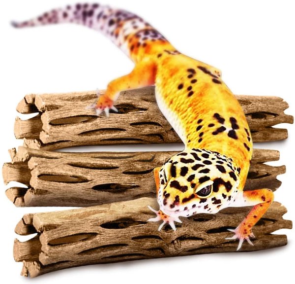 SunGrow Leopard Gecko & Bearded Dragon Cholla Wood Gecko Sticks Reptile Hide & Tank Accessories, 5-in, 3 count slide 1 of 5