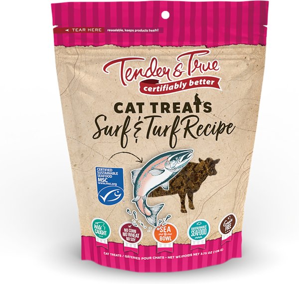 Tender & True Surf & Turf Grain-Free Cat Treats, 3.75-oz bag slide 1 of 6