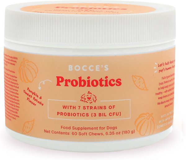 Bocce's Bakery Probiotics Soft Chew Digestive Supplement for Dogs, 60 count