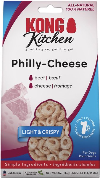 KONG Kitchen Philly Cheese Grain-Free Beef & Cheese Crunchy Dog Treats, 4-oz box slide 1 of 5