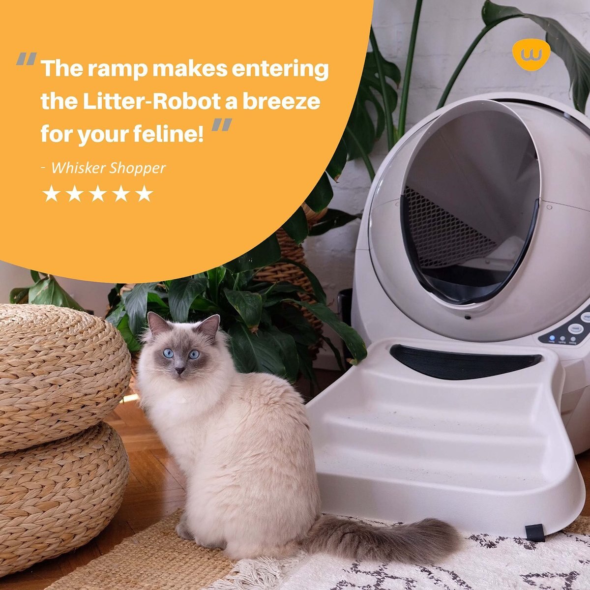LITTERROBOT 3 Cat Litter Box Ramp, Beige