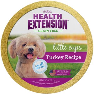 Health Extension Little Cups Grain-Free Turkey Small Breed Wet Dog Food, 3.5-oz cup, case of 12