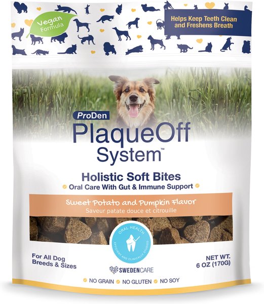 ProDen PlaqueOff System Holistic Oral Care with Gut & Immune Support Adult Dental Dog Treats, 6-oz bag, Count Varies slide 1 of 1
