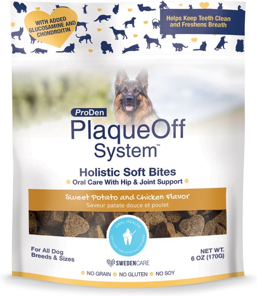 ProDen PlaqueOff System Holistic Oral Care with Hip & Joint Adult Dental Dog Treats, 6-oz bag, Count Varies slide 1 of 1