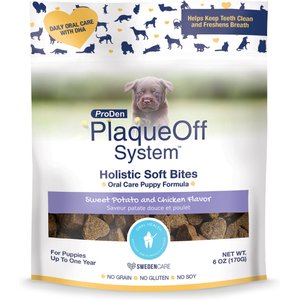 ProDen Plaqueoff System Holistic Oral Care Puppy Dental Dog Treats, 6-oz bag, count varies
