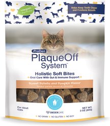 ProDen PlaqueOff System Sweet Potato & Pumpkin Flavor Cat Dental Treats, 3-oz bag