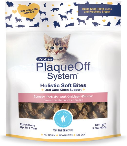 ProDen PlaqueOff System Holistic Oral Care Kitten Dental Cat Treats, 3-oz bag, Count Varies slide 1 of 1